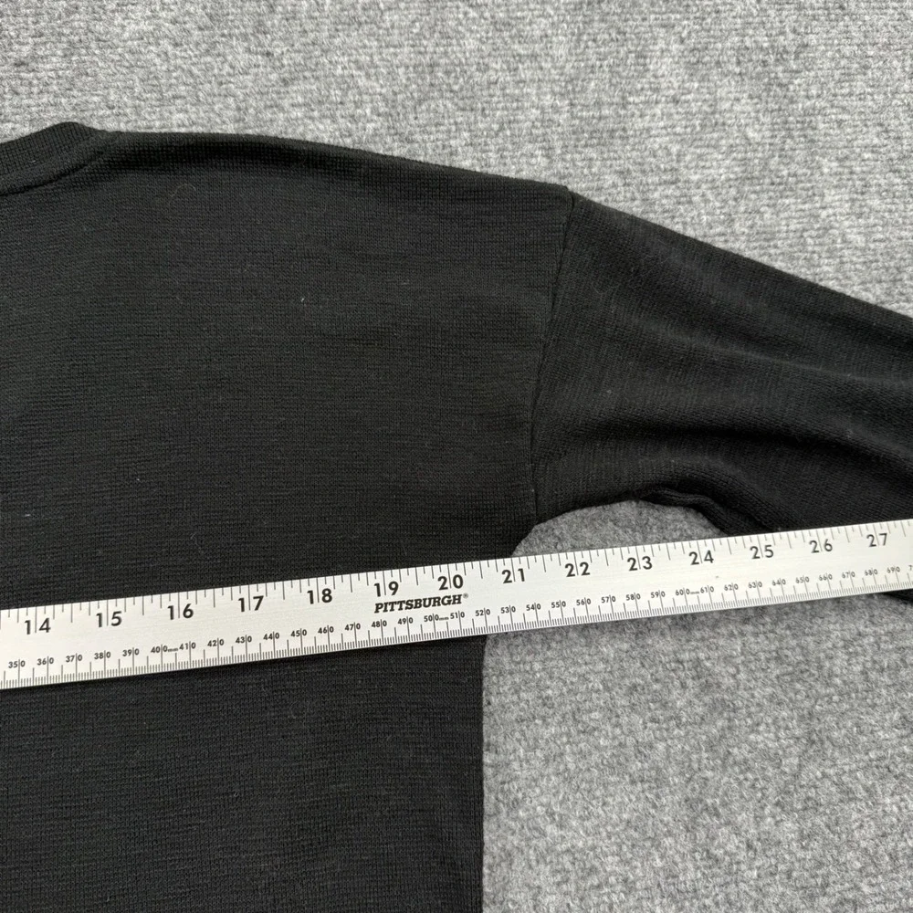 J. Crew Vintage Fleece Pullover‎ Small Black V-Neck Long Sleeve Sweater Women's
